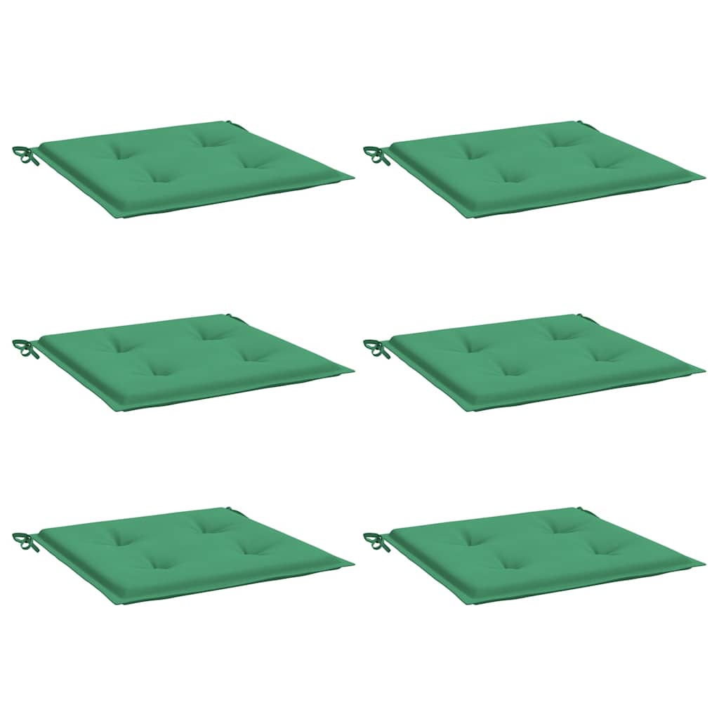 Jastuci za vrtne stolice 6 kom zeleni 40 x 40 x 4 cm od tkanine