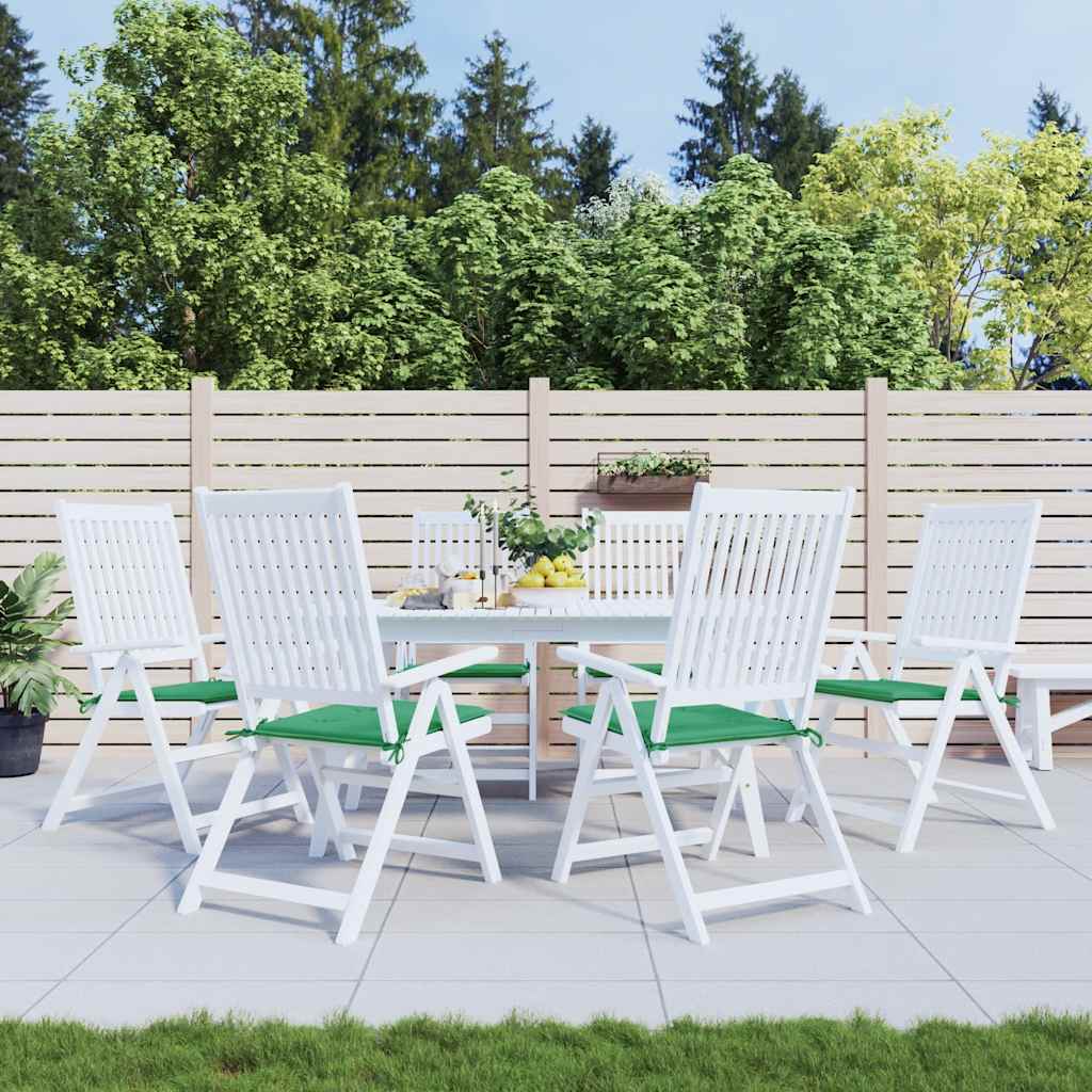 Jastuci za vrtne stolice 6 kom zeleni 40 x 40 x 4 cm od tkanine