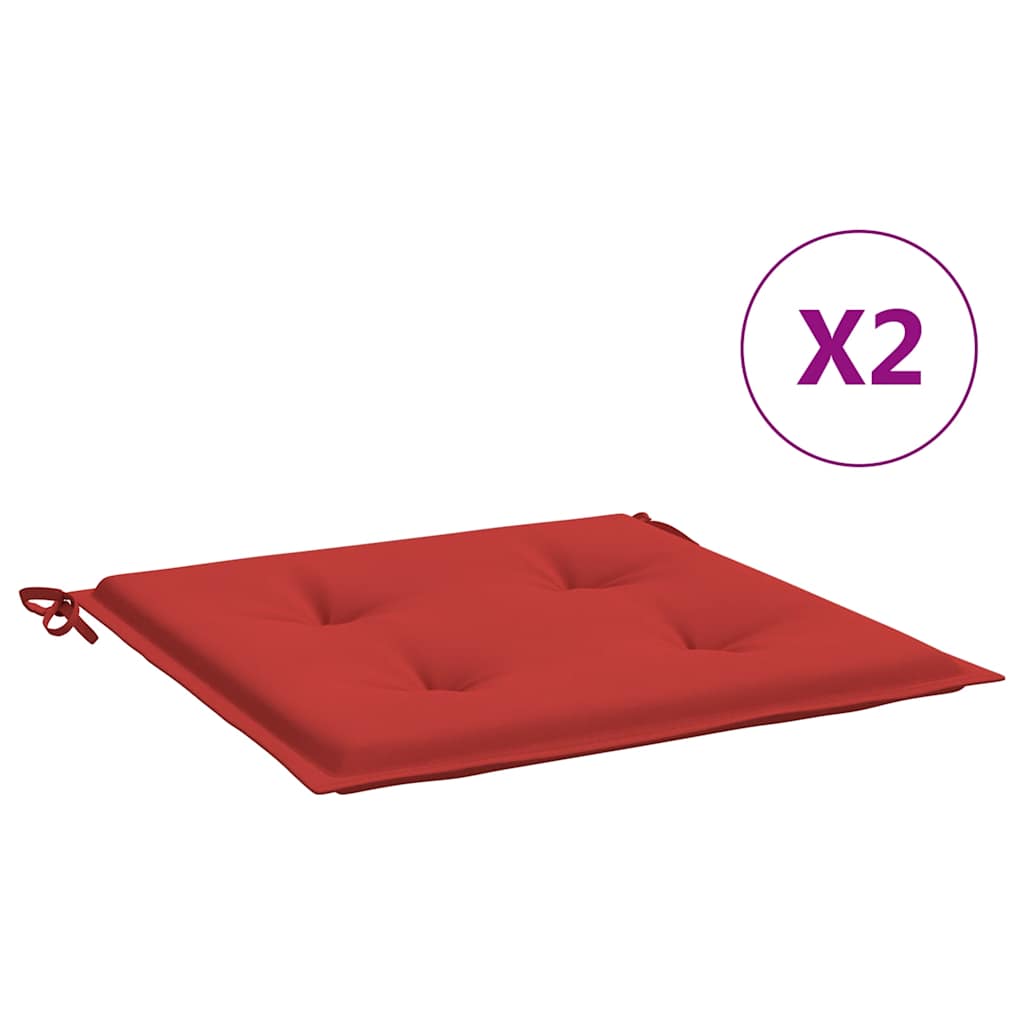 Jastuci za vrtne stolice 2 kom crveni 40x40x4 cm od tkanine