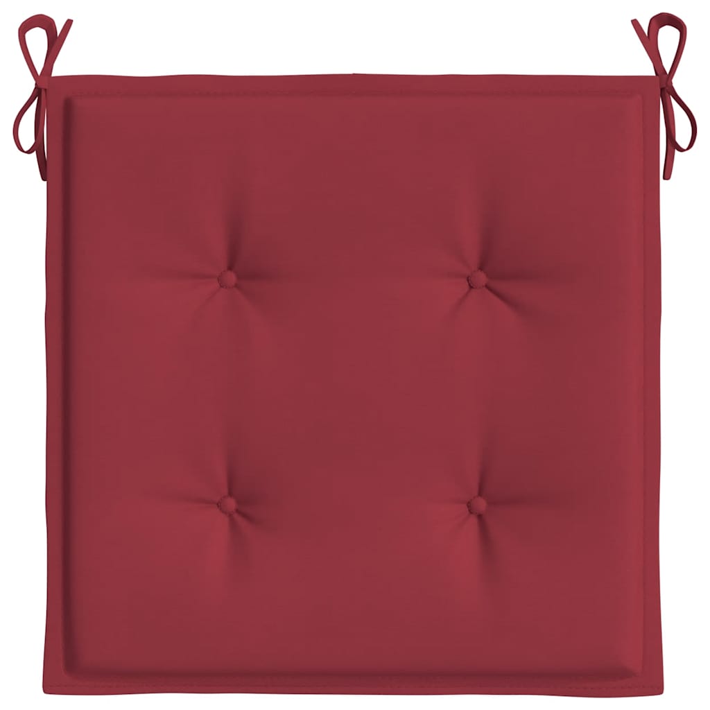 Jastuci za vrtne stolice 6 kom boja vina 40x40x4 cm od tkanine