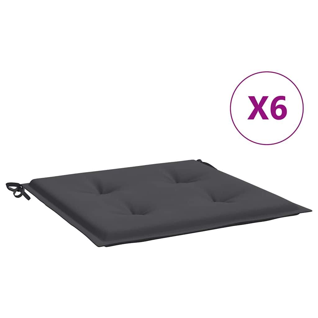 Jastuci za vrtne stolice 6 kom antracit 50x50x4 cm od tkanine