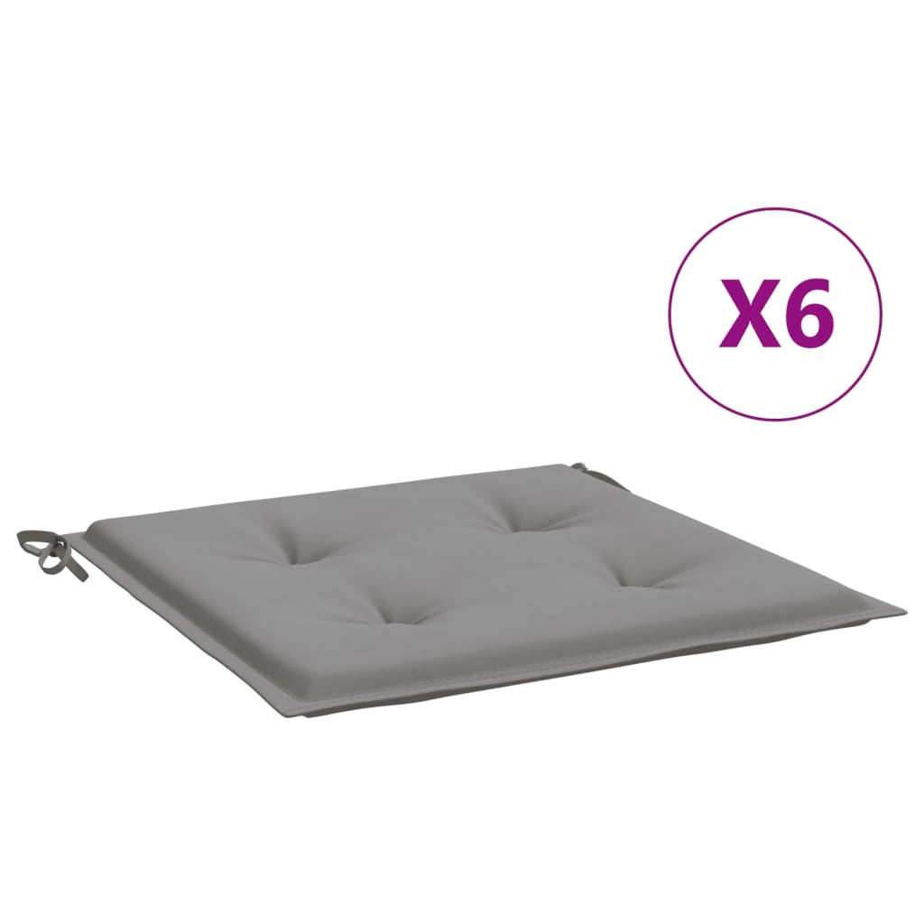 Jastuci za vrtne stolice 6 kom sivi 50 x 50 x 4 cm od tkanine