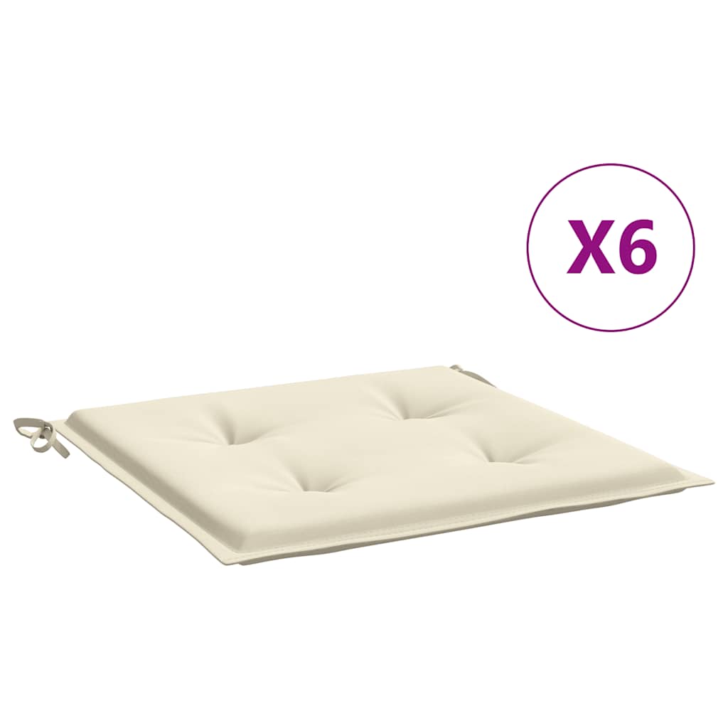 Jastuci za vrtne stolice 6 kom krem 50x50x2 cm tkanina Oxford