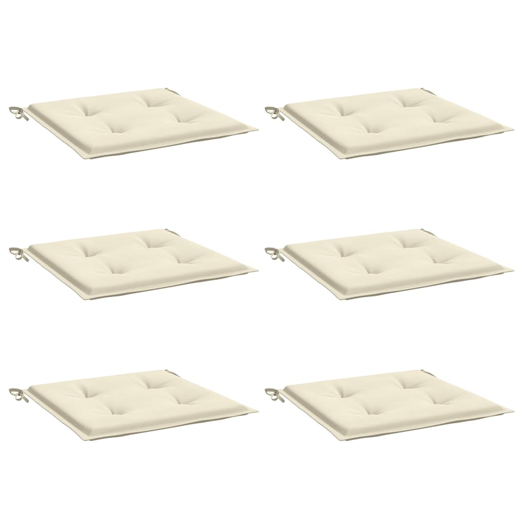Jastuci za vrtne stolice 6 kom krem 50x50x2 cm tkanina Oxford