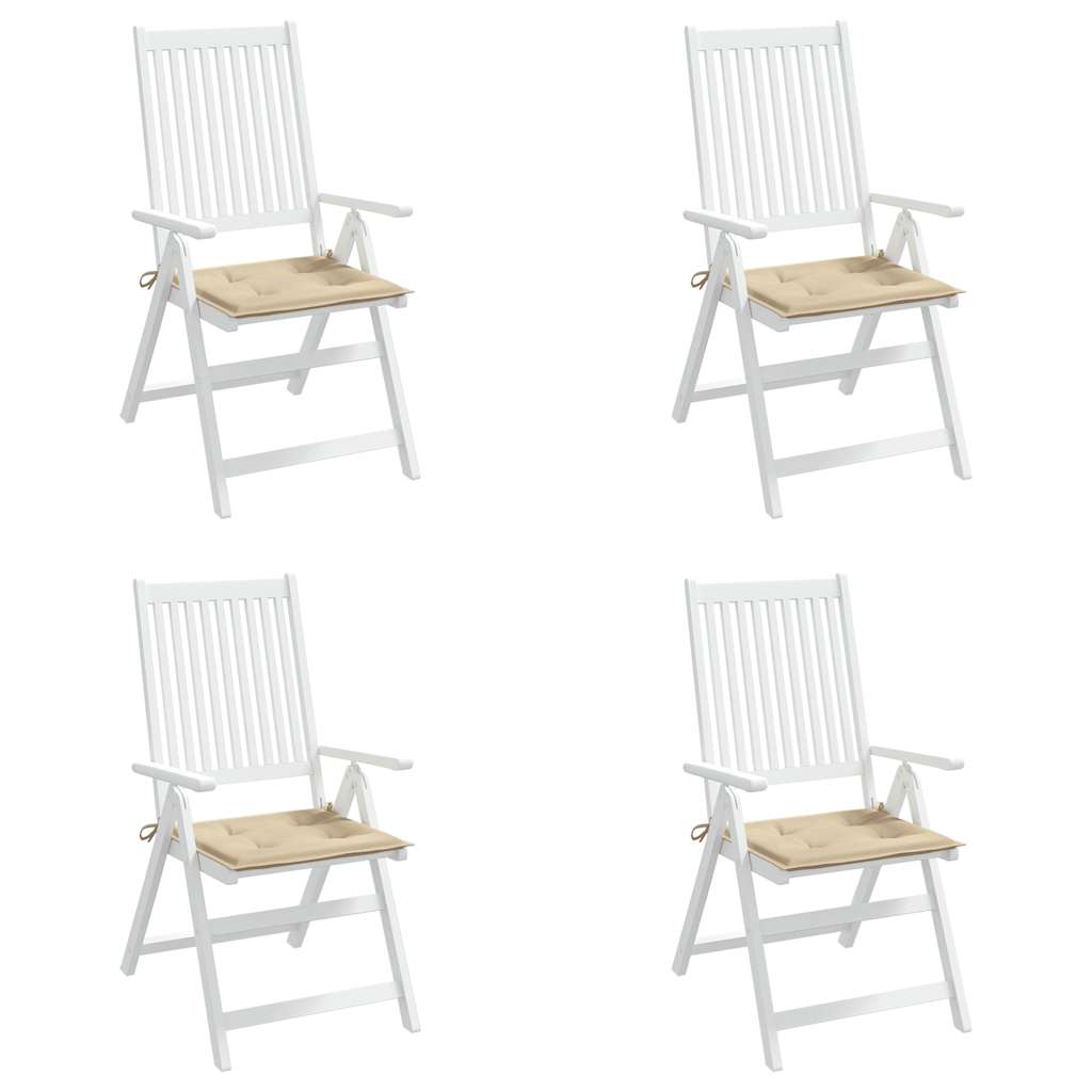 Jastuci za vrtne stolice 4 kom bež 50x50x4 cm od tkanine Oxford