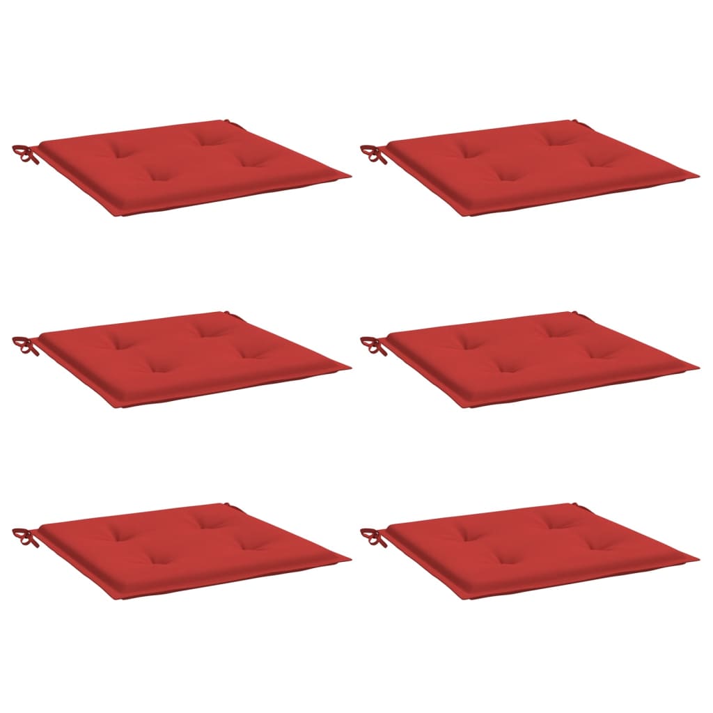 Jastuci za vrtne stolice 6 kom crveni 50 x 50 x 4 cm od tkanine
