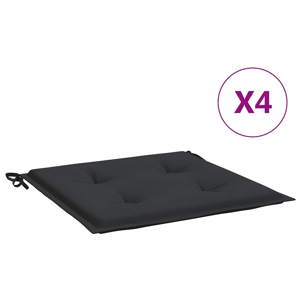 Jastuci za vrtne stolice 4 kom crni 50x50x4 cm tkanina Oxford