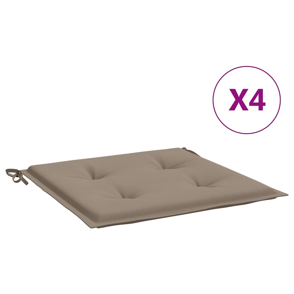 Jastuci za vrtne stolice 4 kom smeđesivi 50x50x4 cm od tkanine