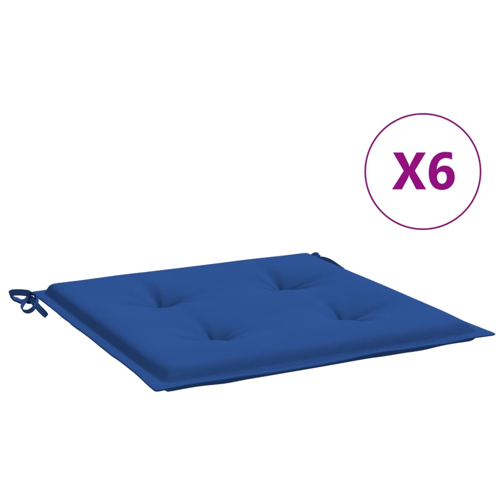 Jastuci za vrtne stolice 6 kom plavi 50 x 50 x 4 cm od tkanine