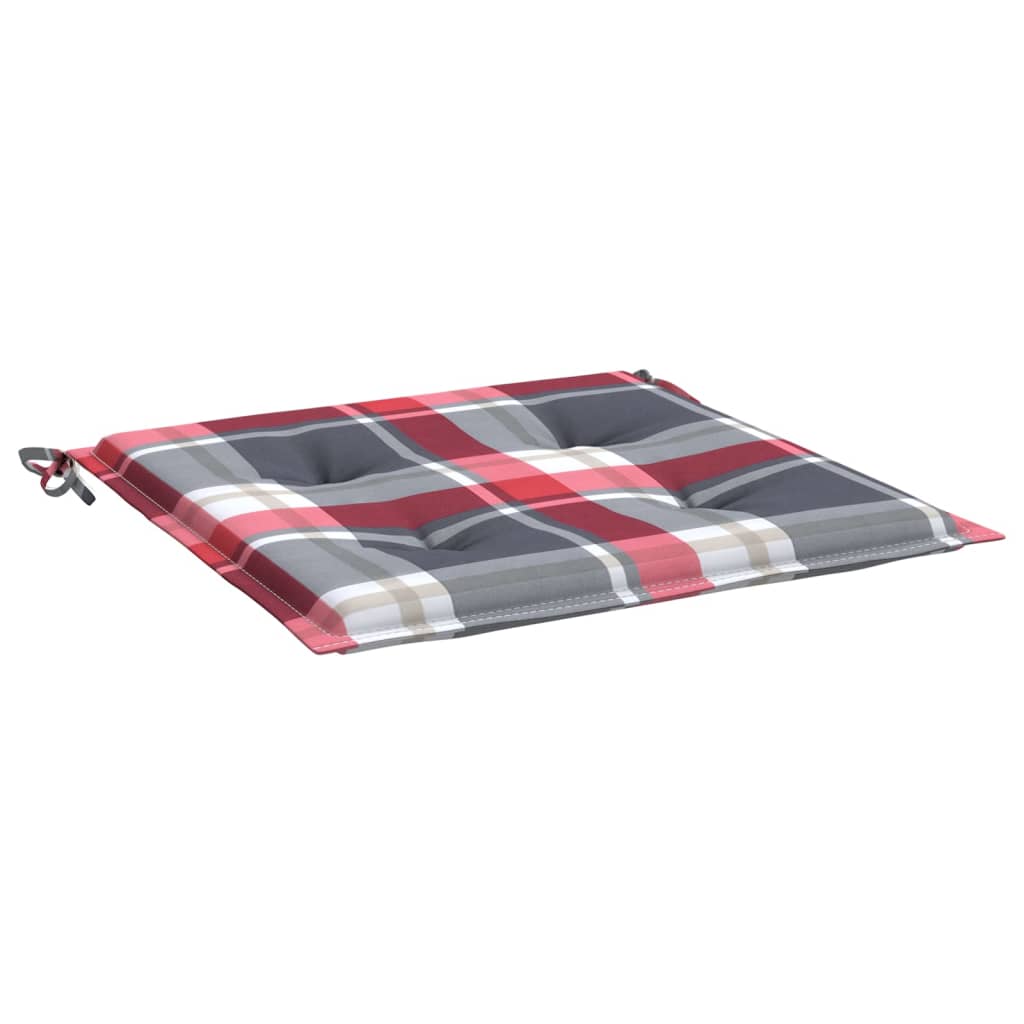 Jastuci za vrtne stolice 6kom crveni karirani 50x50x4cm tkanina