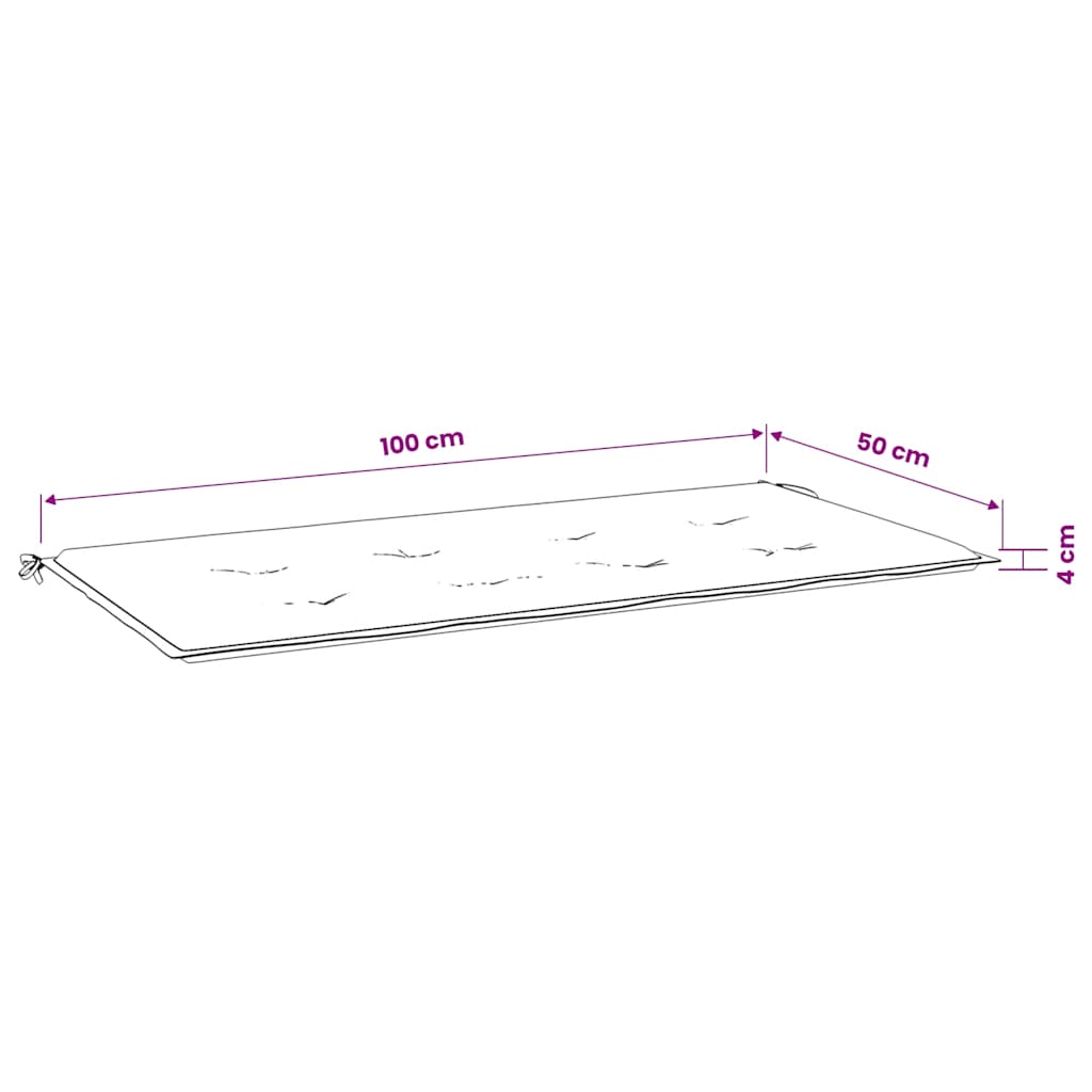 Jastuk za vrtnu klupu boja vina 100x50x4 cm tkanina Oxford