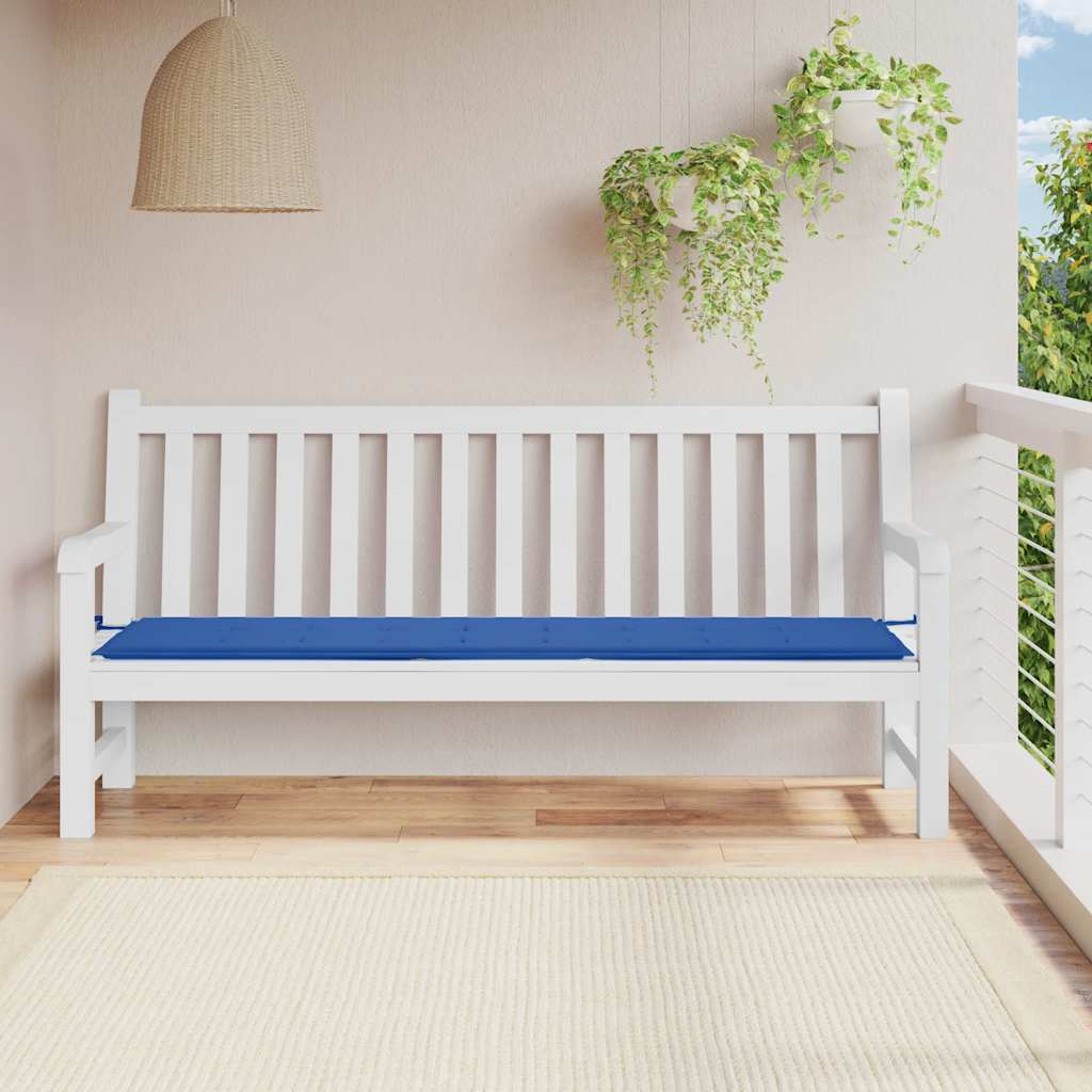 Jastuk za vrtnu klupu plavi 200x50x4 cm od tkanine Oxford