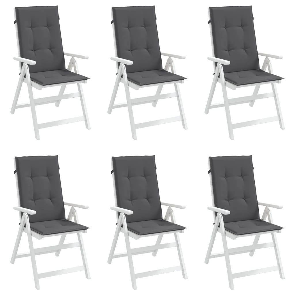 Jastuci za vrtne stolice 6 kom antracit 120x50x3 cm od tkanine