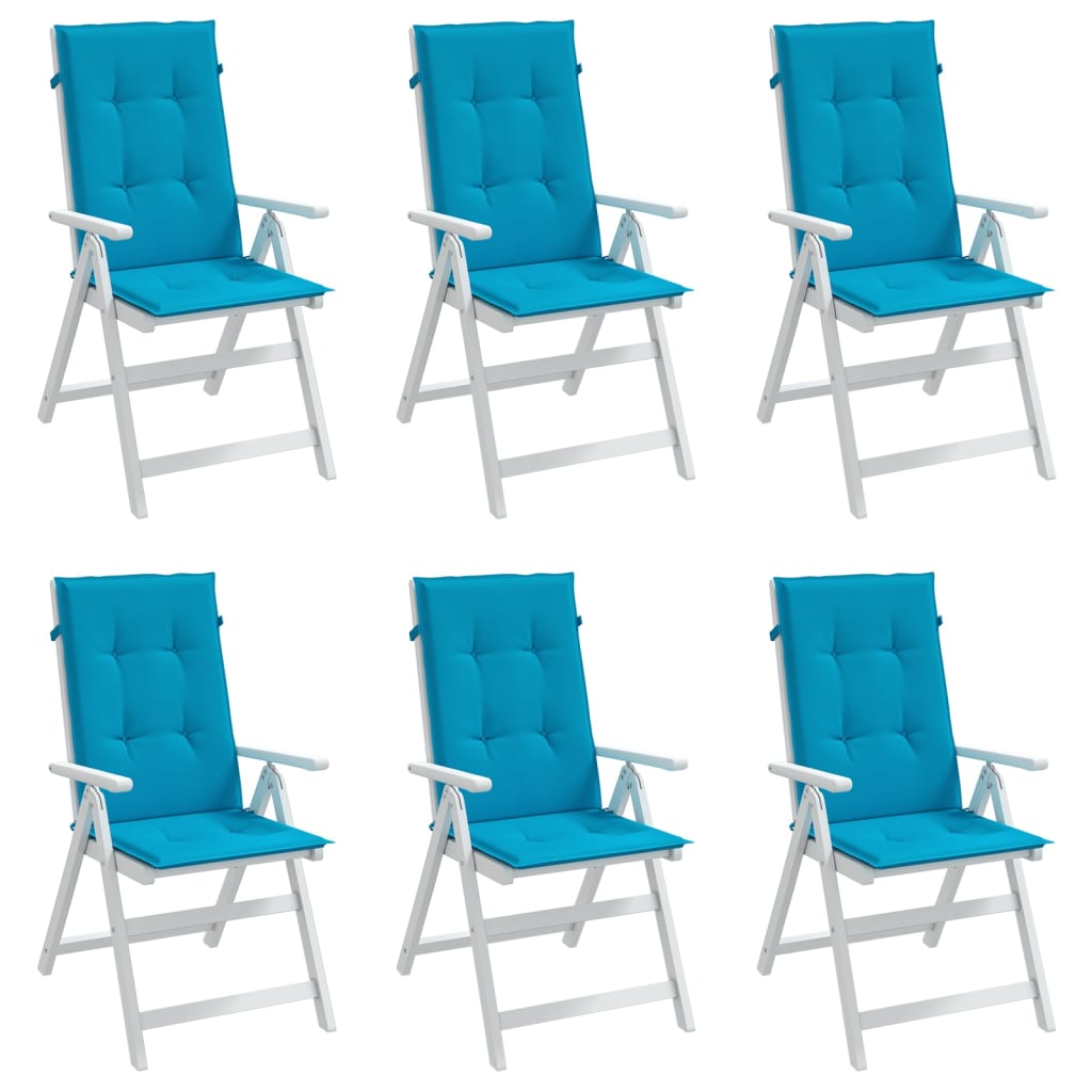 Jastuci za vrtne stolice 6 kom plavi 120 x 50 x 3 cm od tkanine