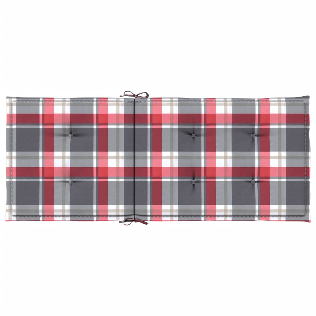 Jastuci za stolice 4 kom crveni karirani 120x50x3 cm od tkanine