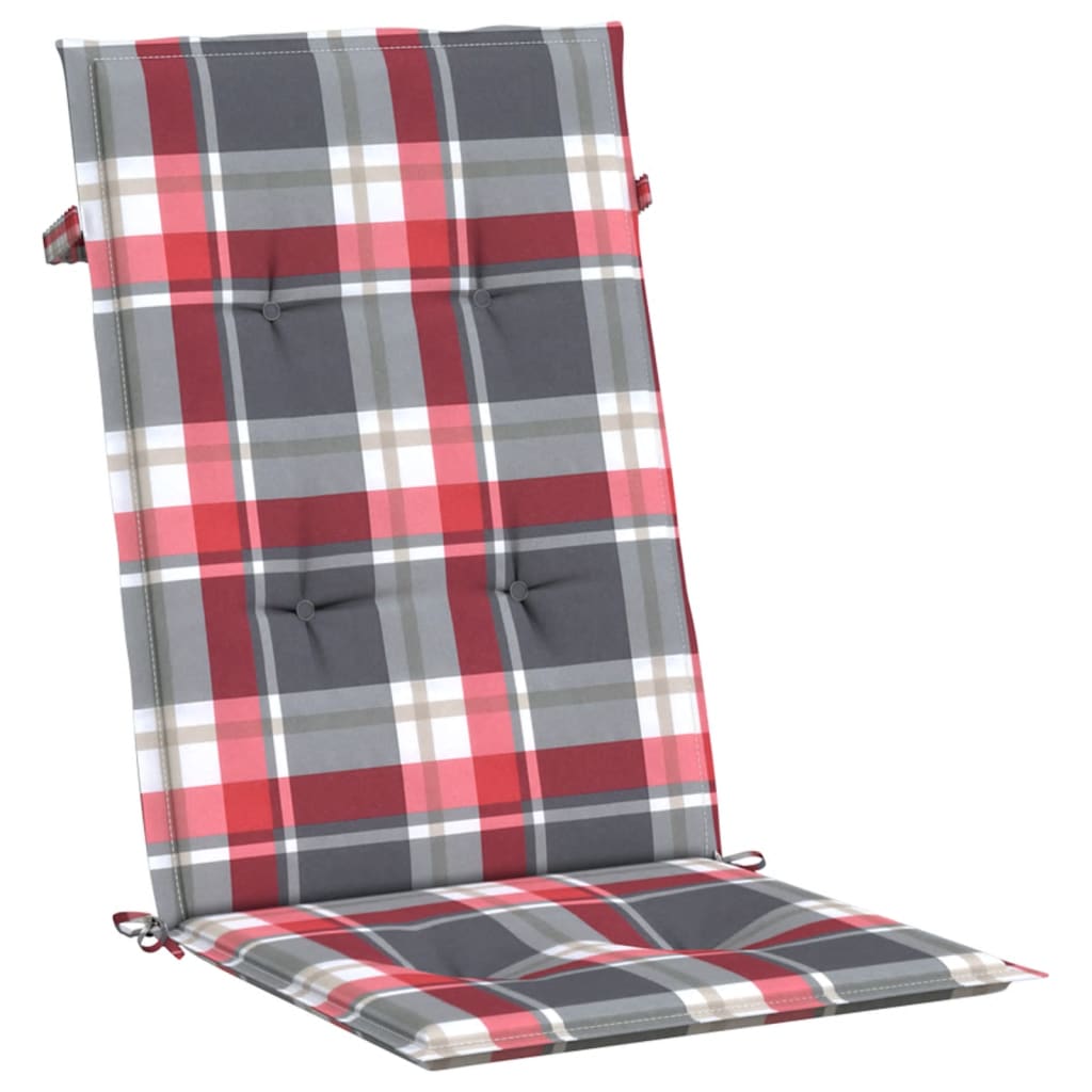 Jastuci za stolice 6 kom crveni karirani 120x50x3 cm od tkanine