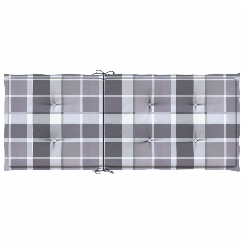 Jastuci za stolice 6 kom sivi karirani 120x50x3 cm od tkanine