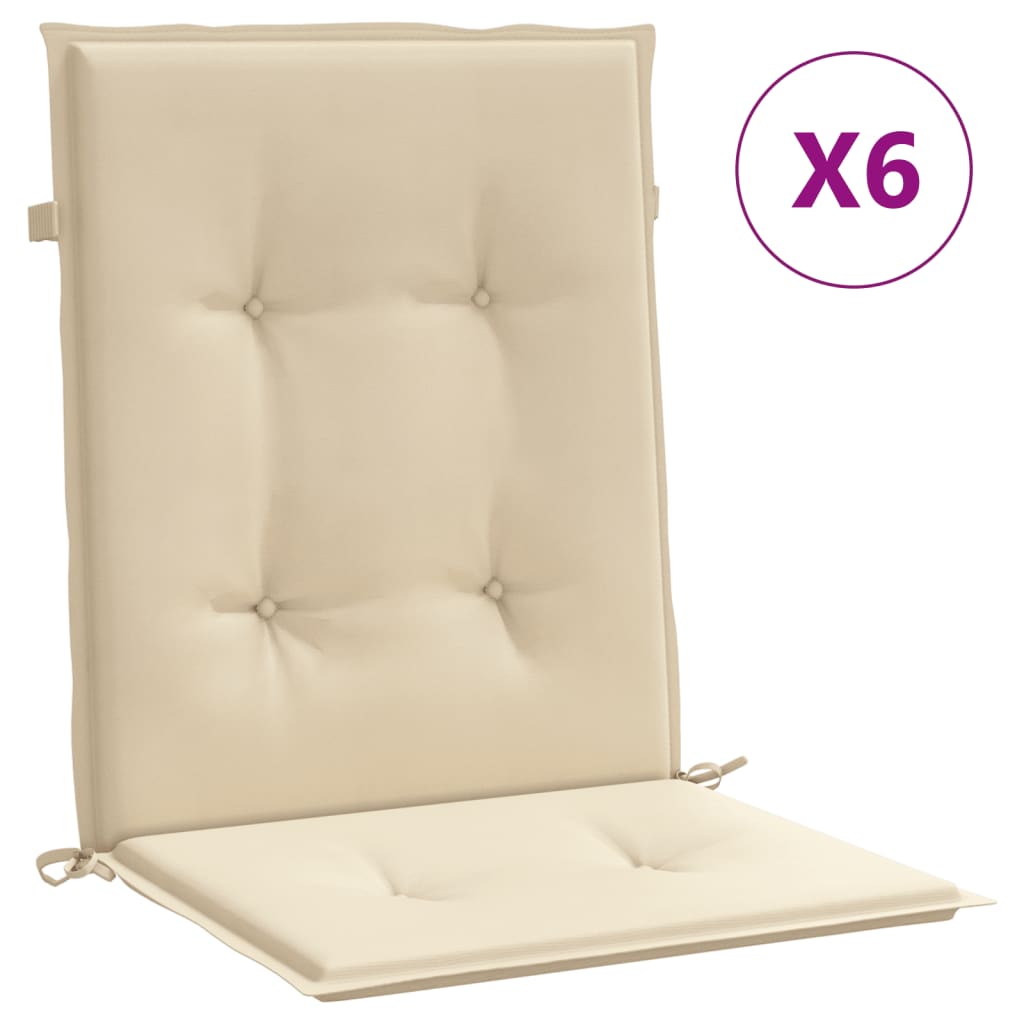 Jastuci za vrtne stolice 6 kom bež 100 x 50 x 3 cm od tkanine