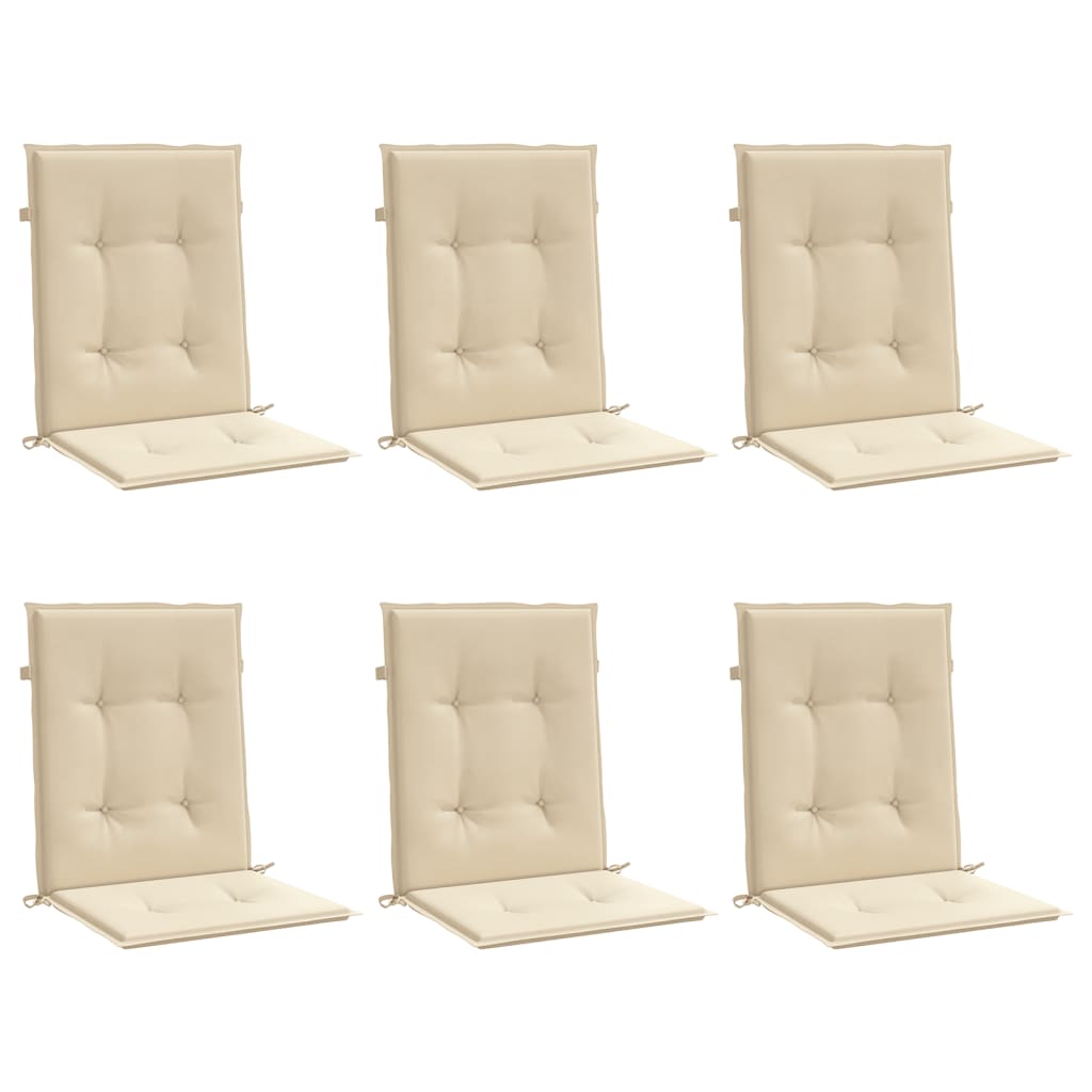 Jastuci za vrtne stolice 6 kom bež 100 x 50 x 3 cm od tkanine
