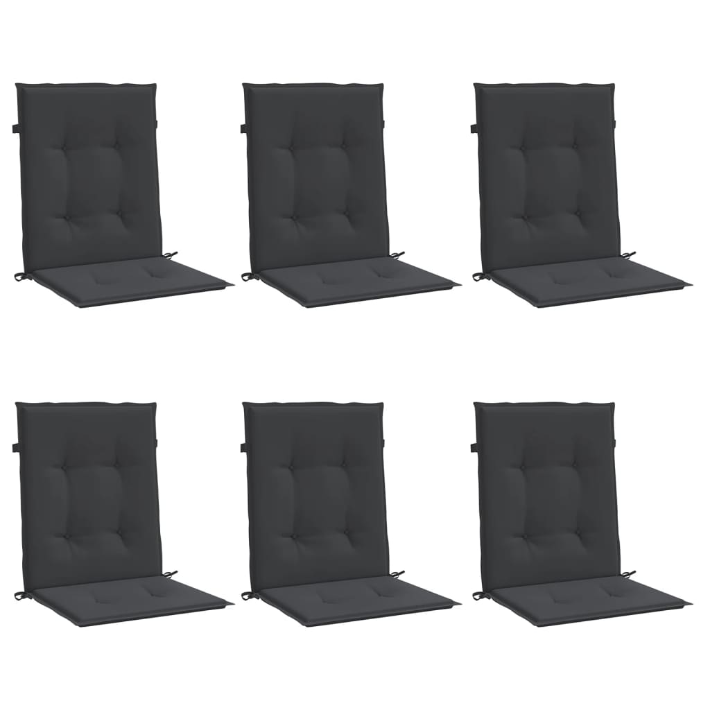 Jastuci za vrtne stolice 6 kom crni 100 x 50 x 3 cm od tkanine