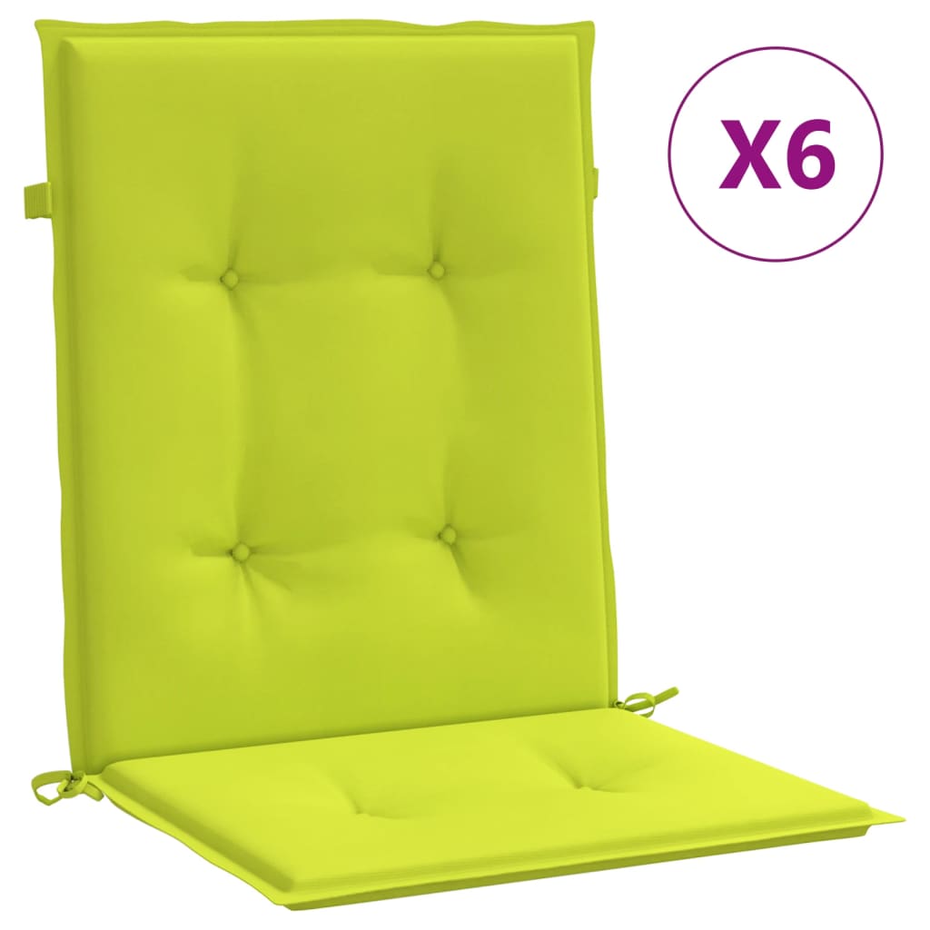 Jastuci za vrtne stolice 6 kom svjetlozeleni 100x50x3cm tkanina
