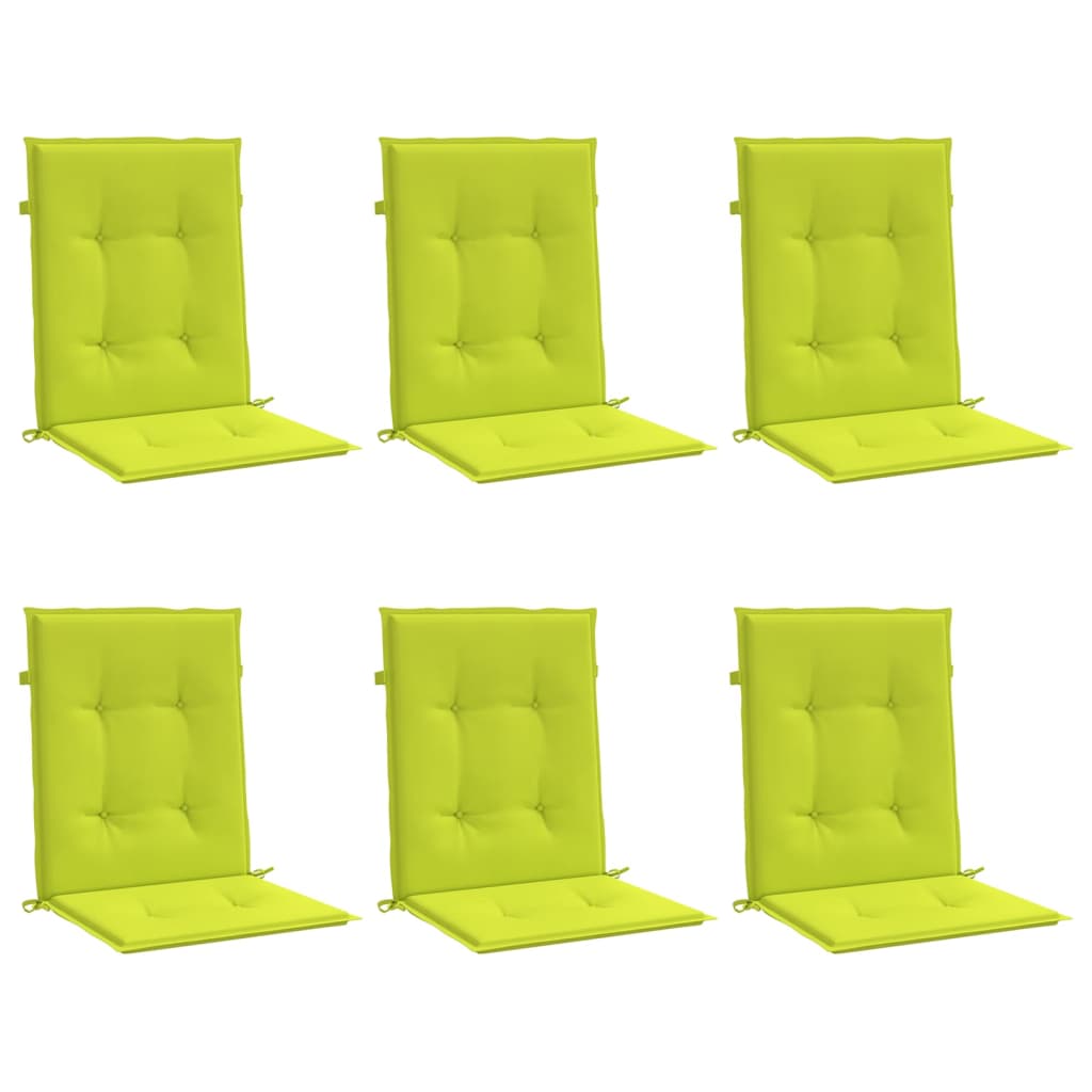 Jastuci za vrtne stolice 6 kom svjetlozeleni 100x50x3cm tkanina