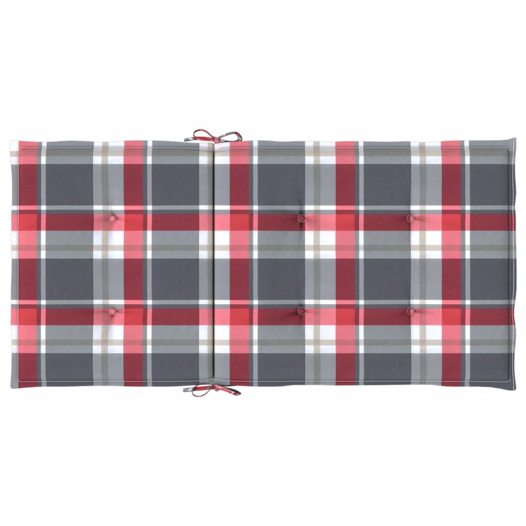 Jastuci za stolice 2 kom crveni karirani 100x50x3 cm od tkanine