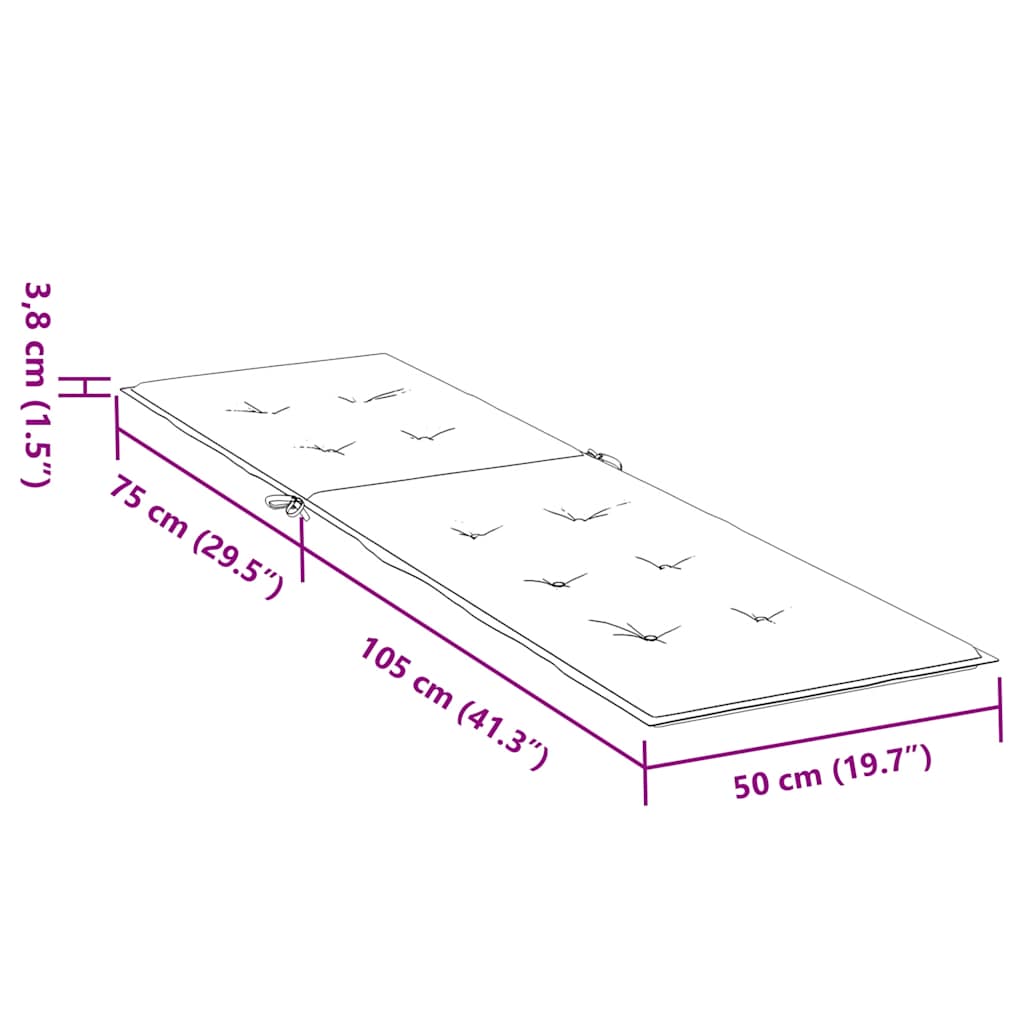 Jastuk za ležaljku krem (75 + 105) x 50 x 4 cm