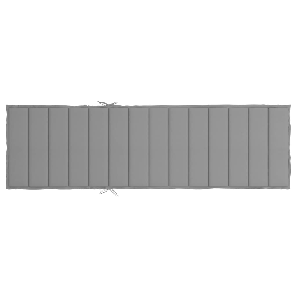 Jastuk za ležaljku sivi 200 x 50 x 3 cm od tkanine Oxford