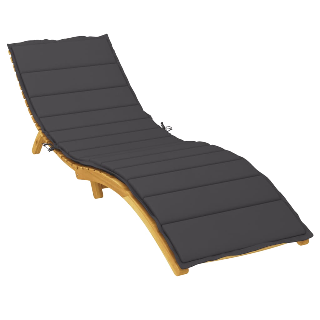 Jastuk za ležaljku crni 200 x 70 x 3 cm od tkanine Oxford