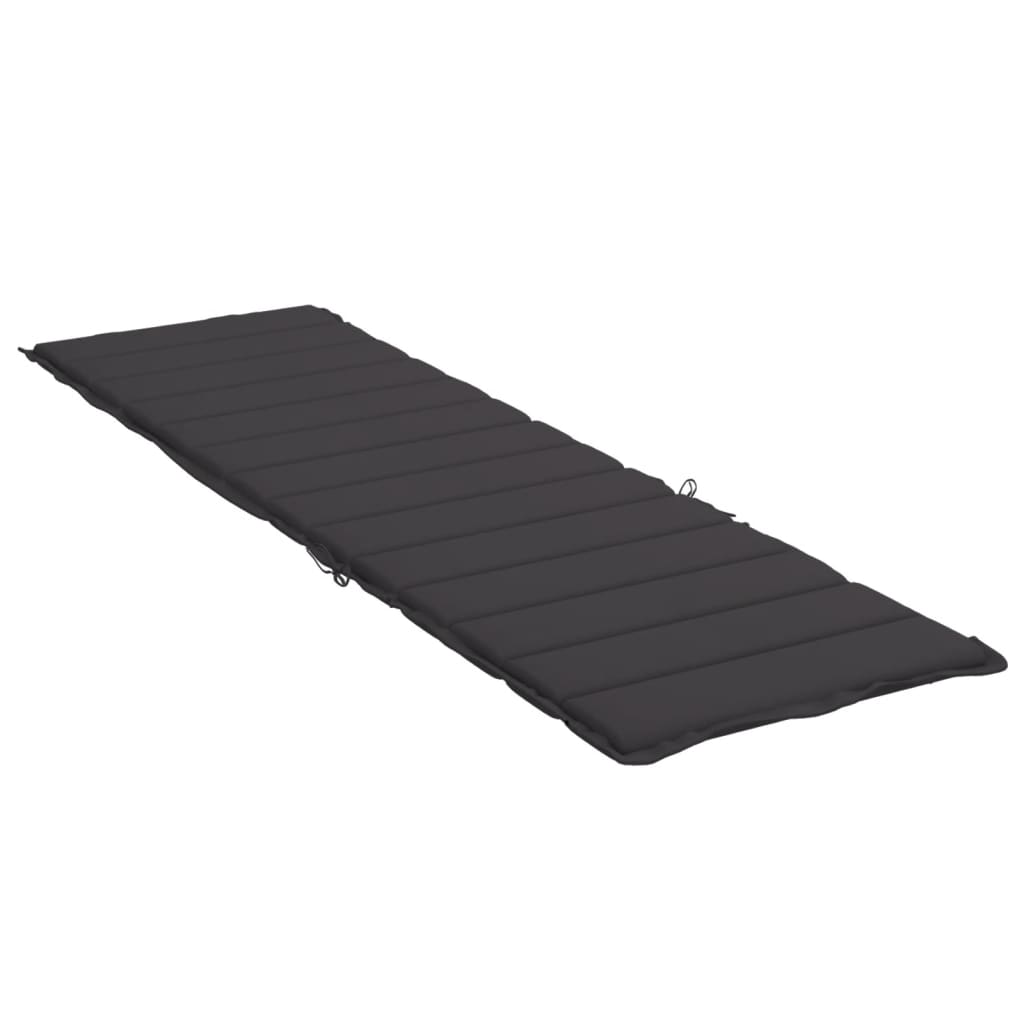 Jastuk za ležaljku crni 200 x 70 x 3 cm od tkanine Oxford