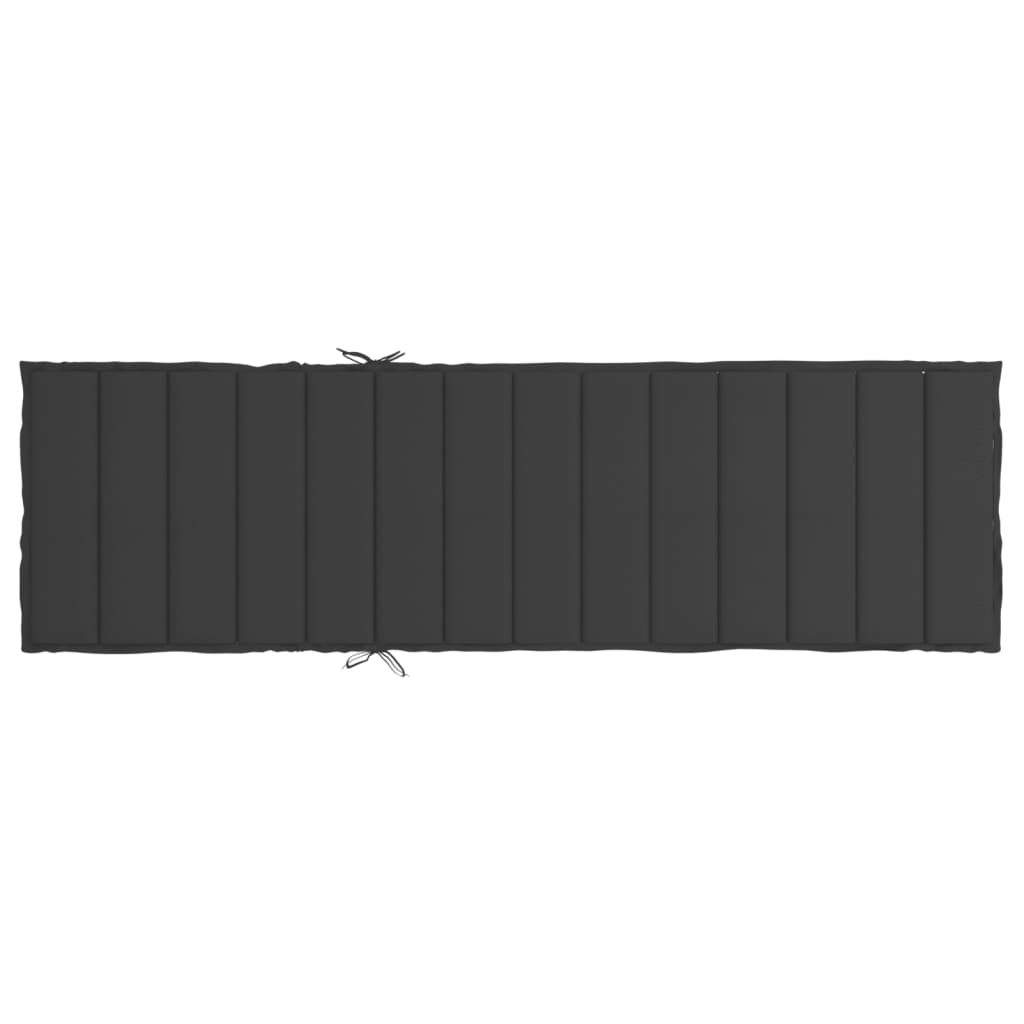 Jastuk za ležaljku crni 200 x 70 x 3 cm od tkanine Oxford