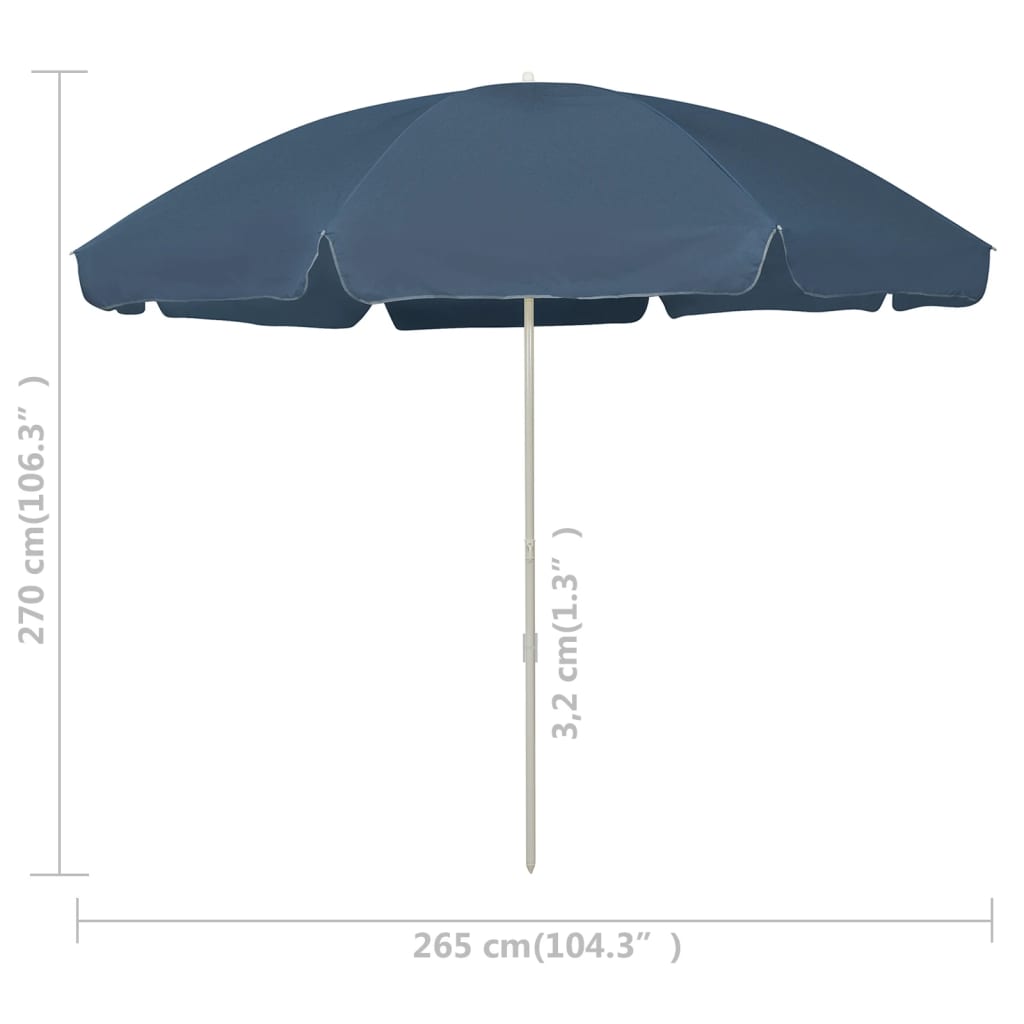 Suncobran za plažu plavi 300 cm