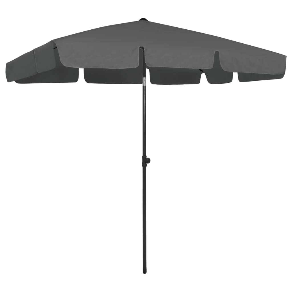 Suncobran za plažu antracit 200 x 125 cm
