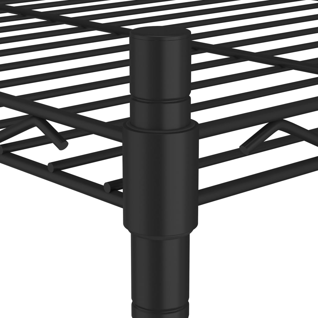 Stalak za pohranu s 3 razine 60 x 35 x 76 cm crni 150 kg