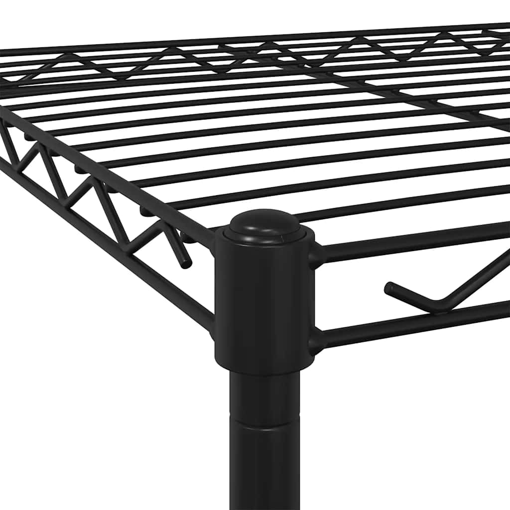 Stalak za pohranu s 3 razine i kotačima 60x35x81 cm crni 150 kg