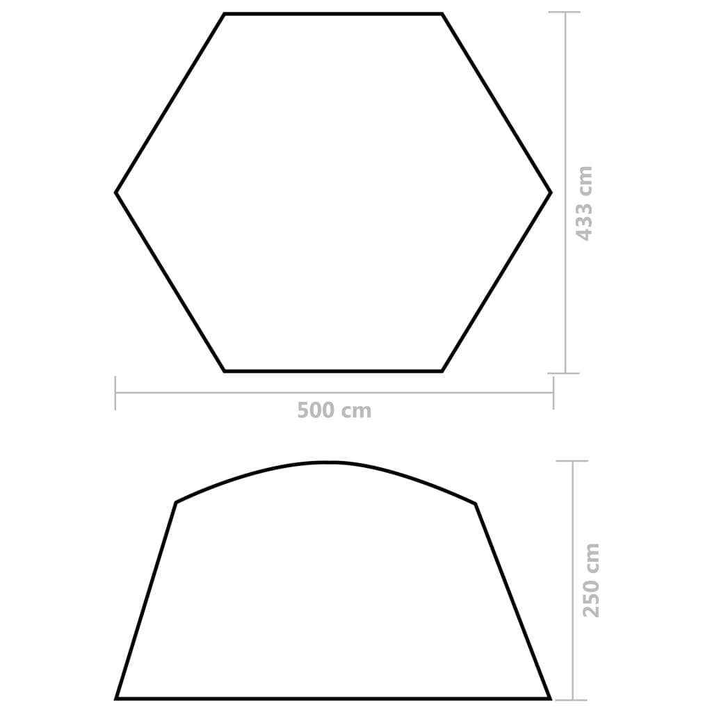 Šator za bazen od tkanine 500 x 433 x 250 cm zeleni