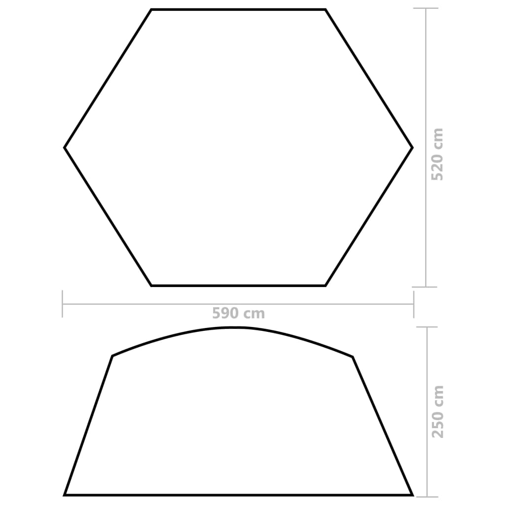 Šator za bazen od tkanine 590 x 520 x 250 cm zeleni