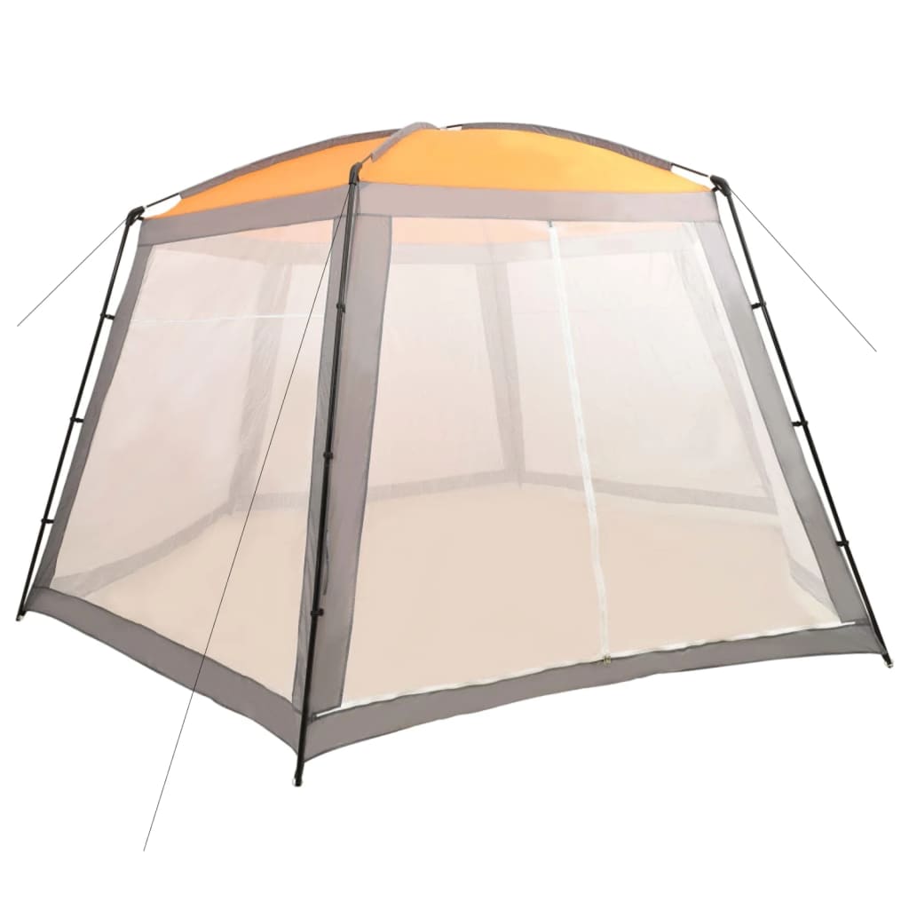 Šator za bazen od tkanine 590 x 520 x 250 cm sivi