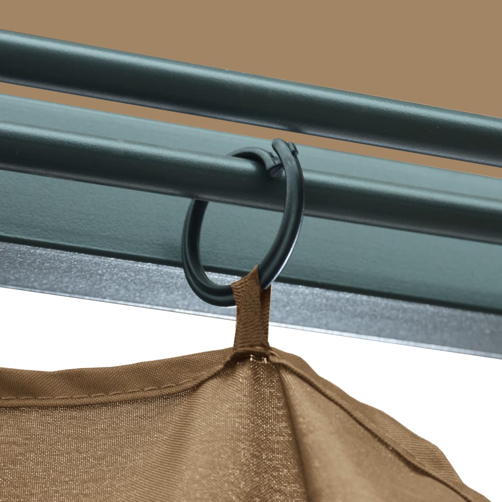 Sjenica sa zastorom 400 x 300 cm smeđe-siva aluminijska