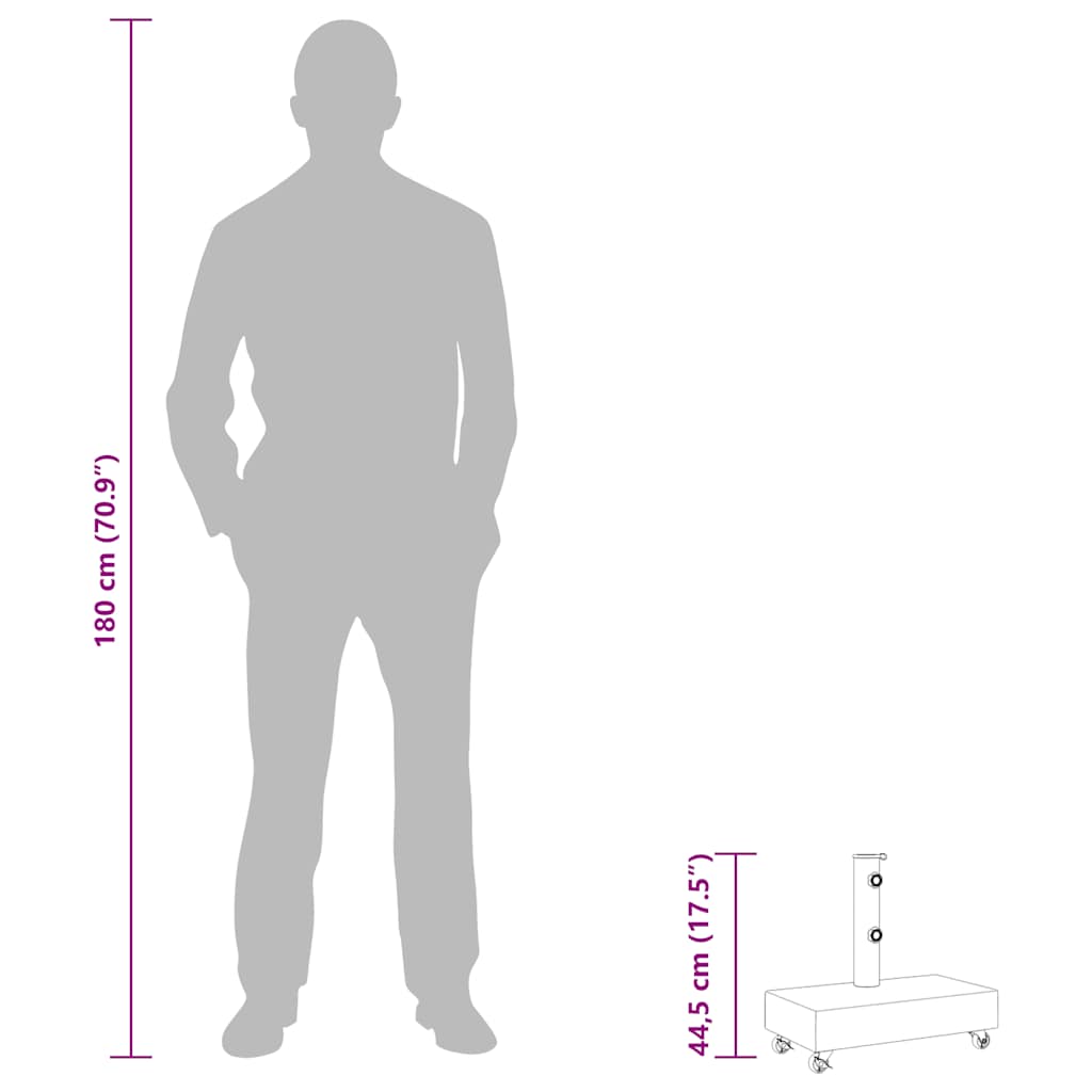 Postolje za suncobran svjetlosivo 45 x 25 x 8,3 cm granitno