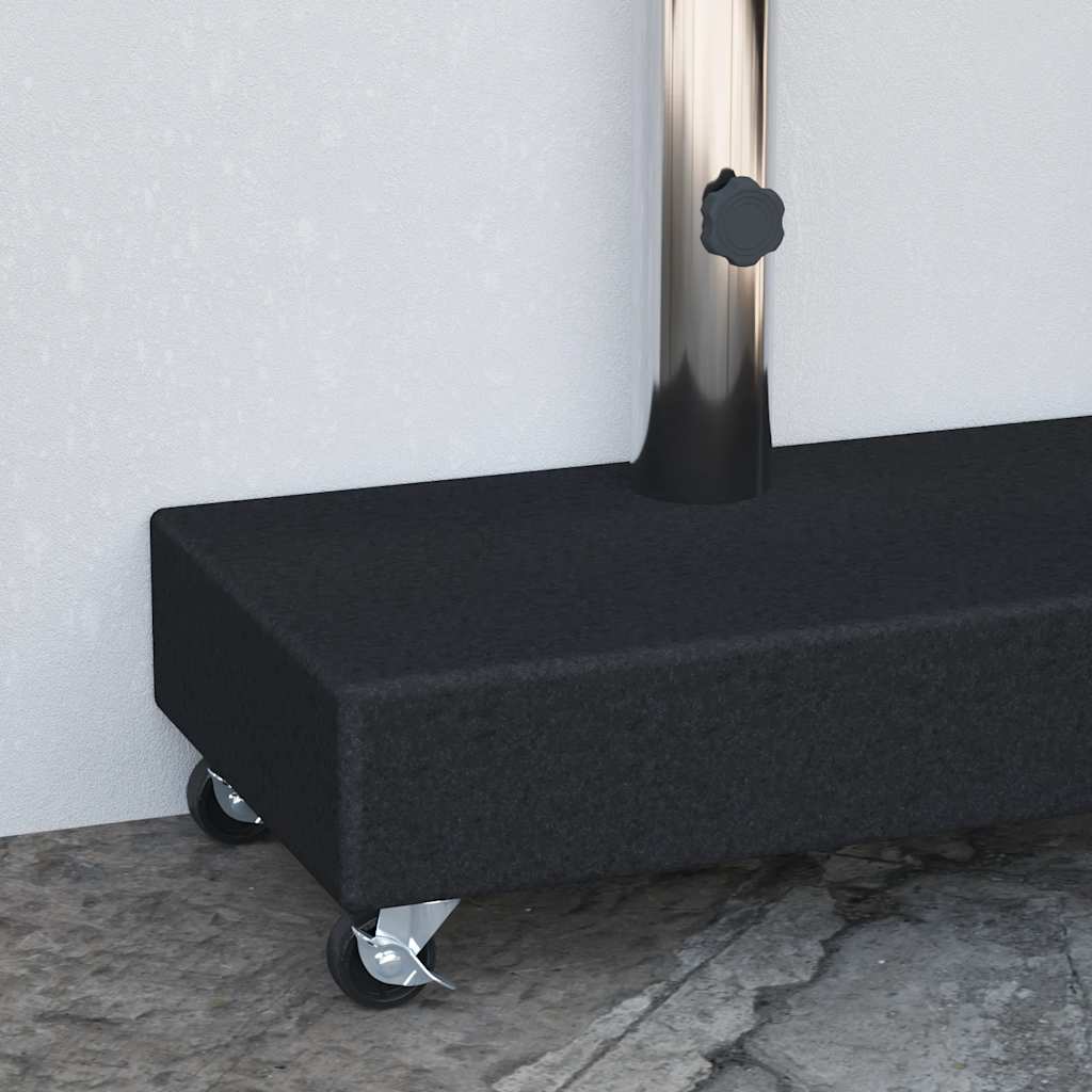 Postolje za suncobran crno 45 x 25 x 8 cm granitno