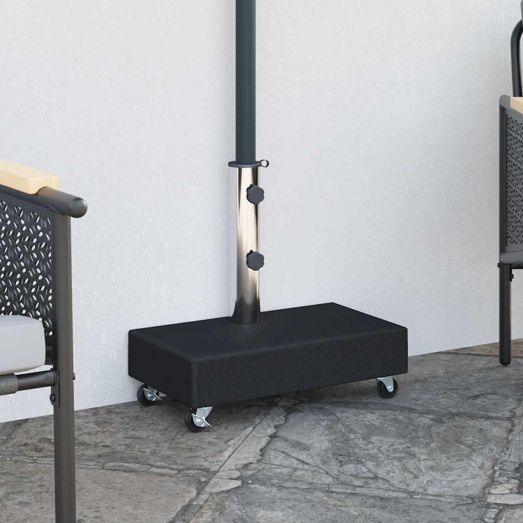 Postolje za suncobran crno 45 x 25 x 8 cm granitno