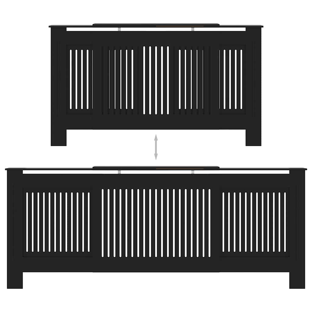 Pokrov za radijator konstruirano drvo crni 205 cm