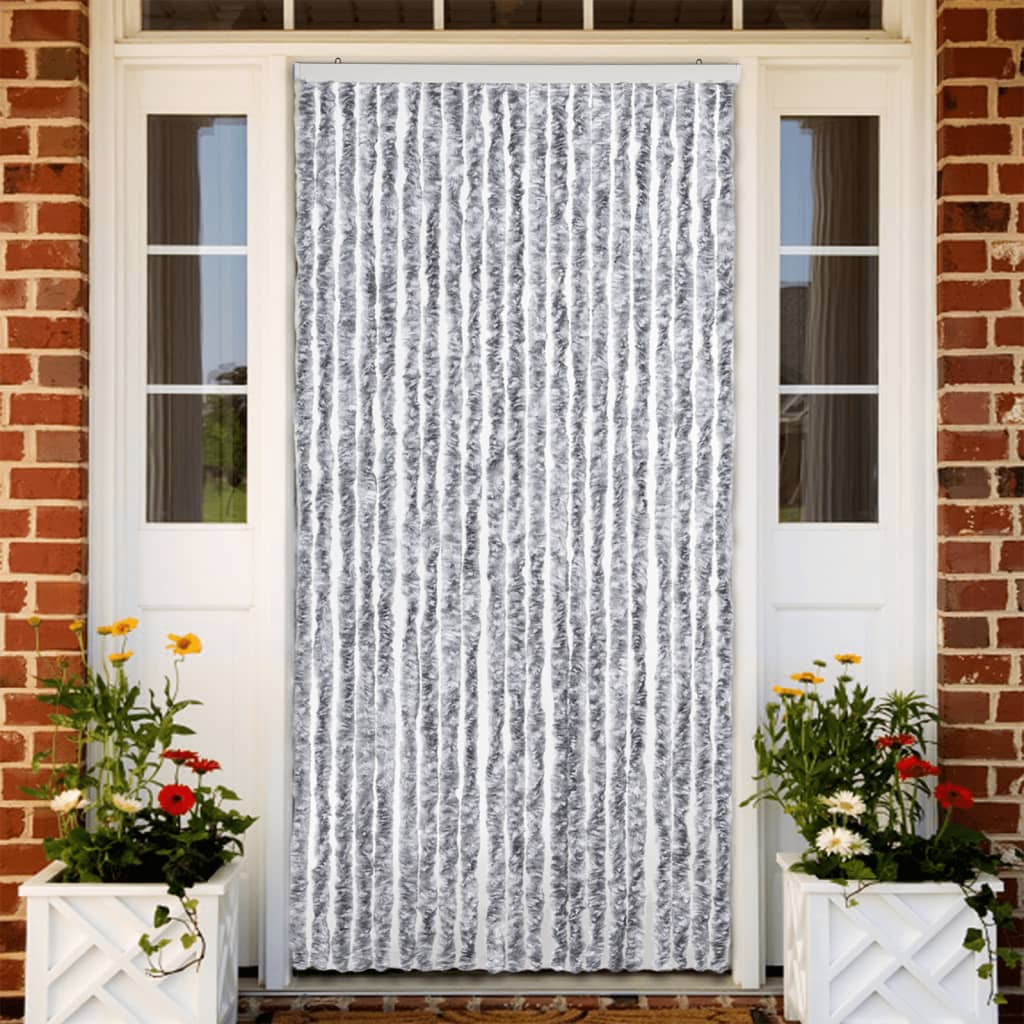 Zastor protiv insekata bijelo-sivi 90 x 200 cm šenil