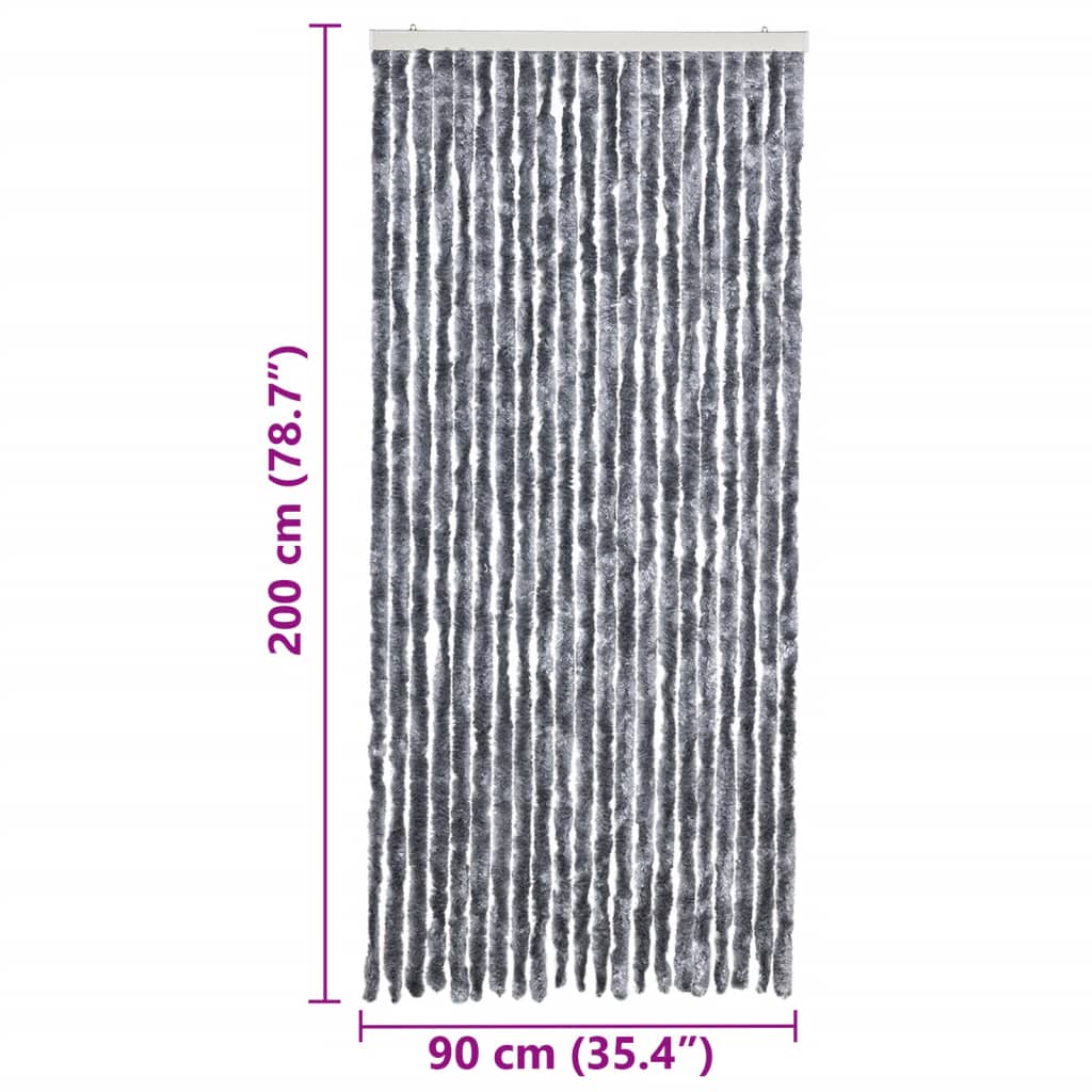 Zastor protiv insekata srebrni 90 x 200 cm šenil