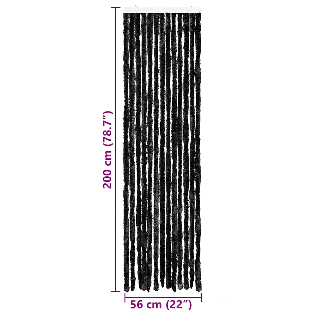 Zastor protiv insekata antracit 56 x 200 cm šenil