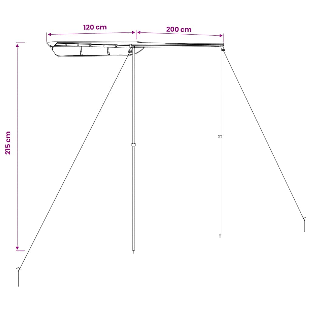Tenda za kamp-prikolicu i karavan 1,2 x 2 x 2,15 m bež