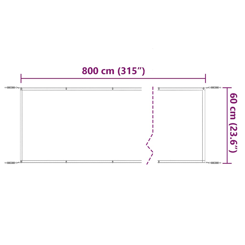 Okomita tenda bijela 60 x 800 cm od tkanine Oxford