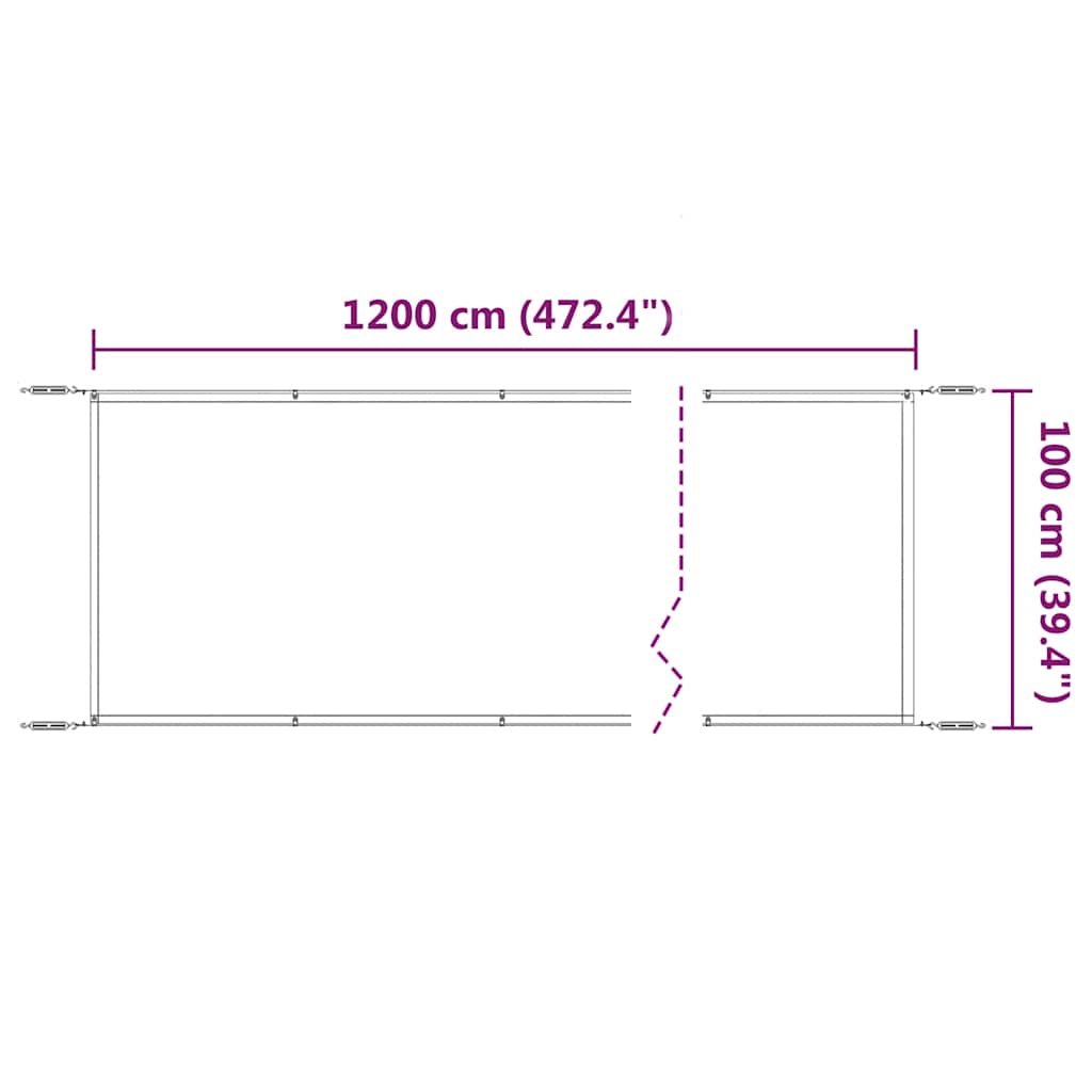 Okomita tenda antracit 100 x 1200 cm od tkanine Oxford